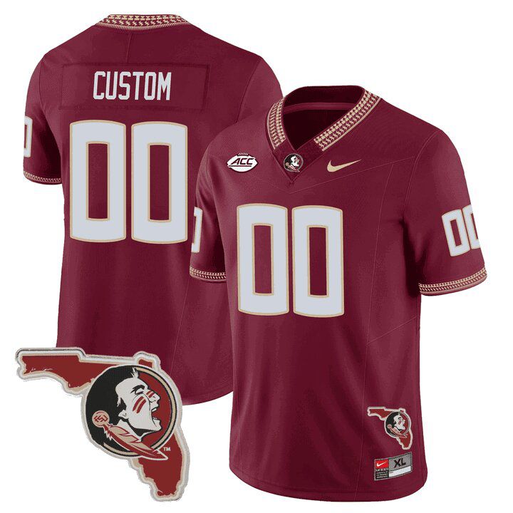 Men Florida State Seminoles Red 2024 Nike Map Patch Limited Custom NCAA Jersey